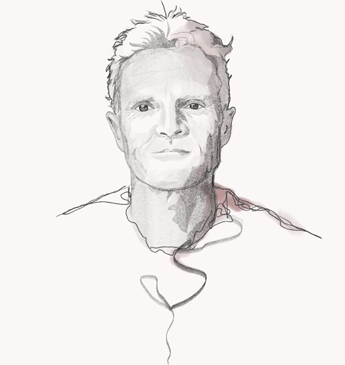 Portrait de Marc Babin réalisé par Marianne Favier, illustratrice et graphiste. 